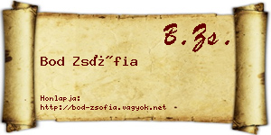 Bod Zsófia névjegykártya